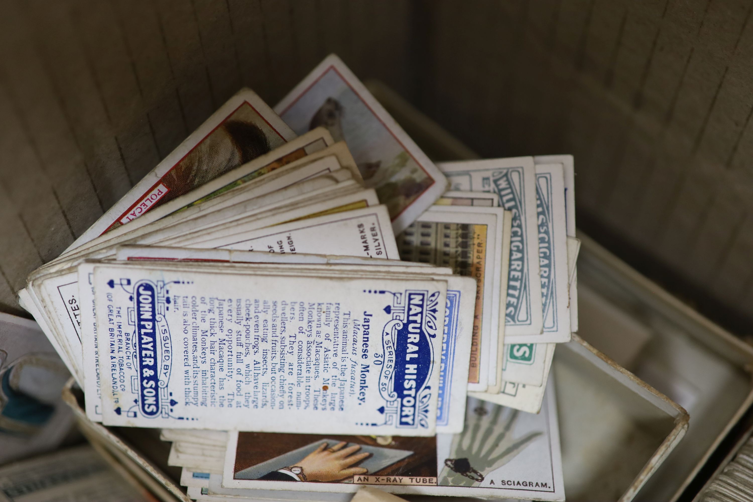 A collection of cigarette cards and ephemera